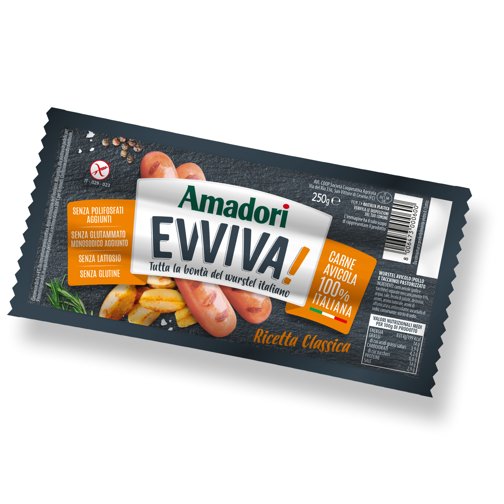 Wurstel Evviva di pollo e tacchino